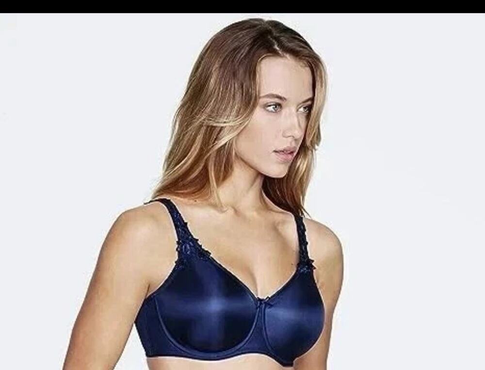NEW Dominique Mystique Comfort Fit Seamless Minimizer Bra Size 44C Navy Blue